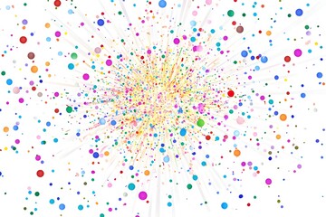 glitter explosion vector with colorful confetti and sparkles, radiating from center on white background 
