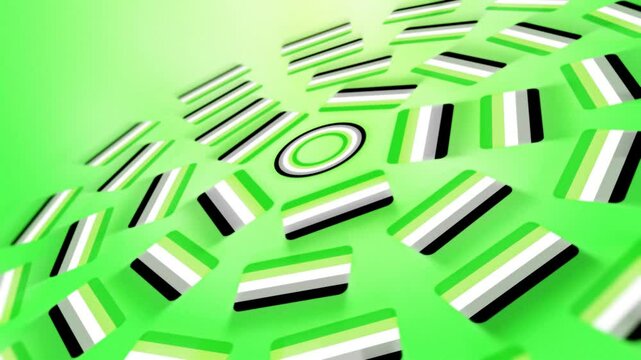 Aromantic Flags in Spinning Rings, Pride Concept