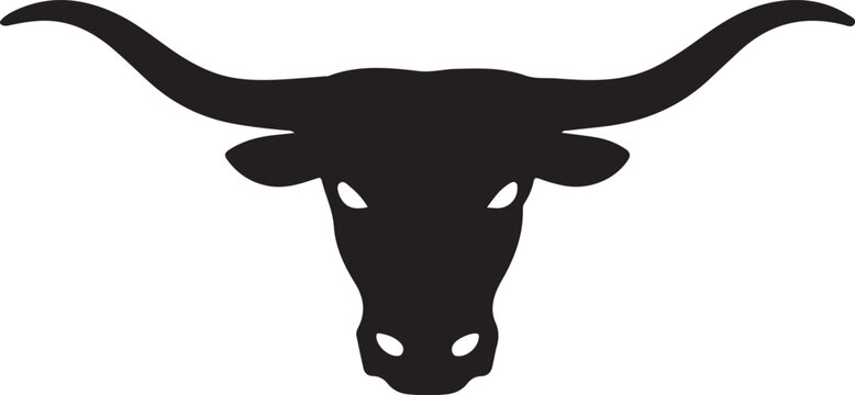 Longhorn Bull Head Silhouette