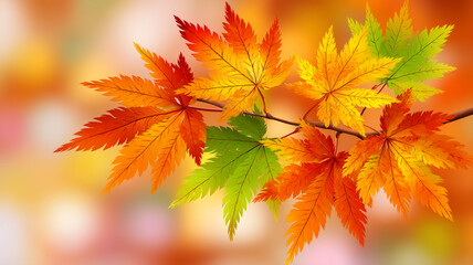 Autumn maple leaves in vibrant fall colors