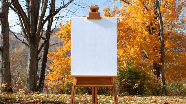 Natural Wood Frame in The Autumm 