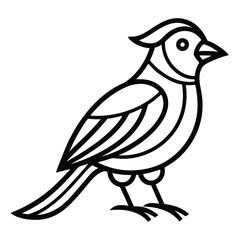 Vector illustration of a wild bird outline on a white background, perfect for nature and animal designs