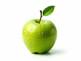 A crisp vibrant fresh green apple with a delicate bri