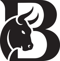 Bull Head with Letter B Logo