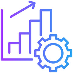 Process improvement icon for business risk, website, application, printing, document, poster design, etc