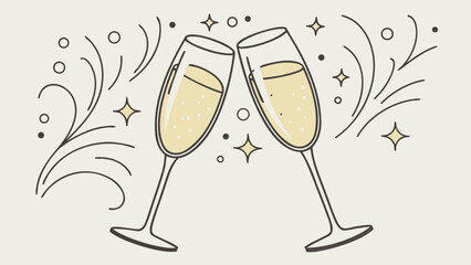 Toast champagne glasses celebration cheers drink sparkling wine party event occasion special moment vector