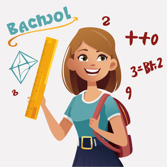 A high-quality 3D cartoon illustration showing Curious boy with raised eyebrows and slightly opened mouth looking at a floating math equati.svg, designed to represent creativity, fun, and visual story