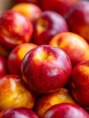 Close Up of Ripe Nectarines, Juicy Summer Fruit.