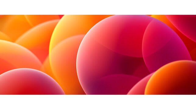 Abstract design with overlapping, colorful spheres