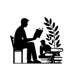 man reading book silhouette , men reading book vector