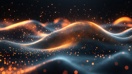 Obraz premium Abstract digital landscape of glowing particles (6)