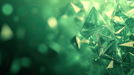 Forced Perspective Abstract Triangles on Green Gradient Background