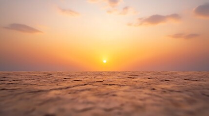 Obraz premium Golden Sunset Sky Over Cracked Earth Horizon