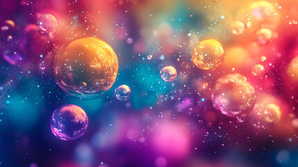 Abstract vibrant colorful spheres in motion
