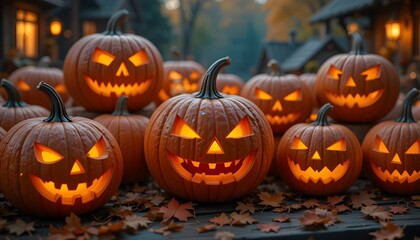 Obraz premium Halloween Night: Faces of Firelight