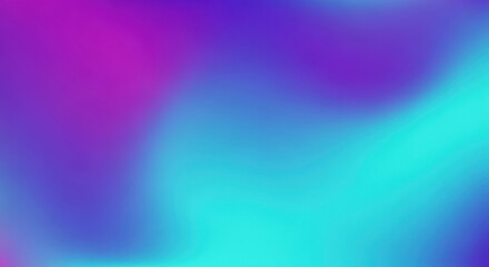 Fototapeta premium A vibrant gradient background showcases a smooth transition from deep purple and blue hues to a refreshing turquoise, creating a modern and eye-catching abstract design.