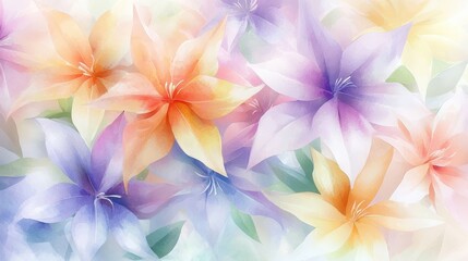 Fototapeta premium Watercolor flowers background, a vibrant and elegant design for creative projects