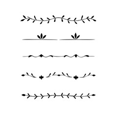Set of Vintage decorative lines. text dividers. Line border. Lines separators, Borders, Vintage dividers, Underline elements. Divider set vector. Vector illustration.Line dividers.	