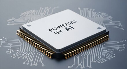 A modern AI powered microprocessor cpu chip on a dark textured surface technology artificial intelligence innovation hardware computer electronics
