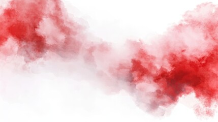 Obraz premium Dynamic red smoke patterns on a clean white background, abstract art photography