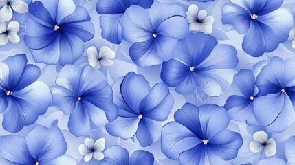 Vibrant blue flowers seamless background, a stunning floral pattern for design and decoration