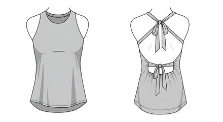 Knotted Grace: A Fashion Sketch
