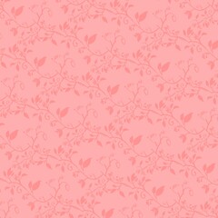 seamless pattern with pink leaf