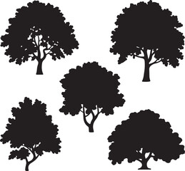 Tree silhouette bundle vector illustration