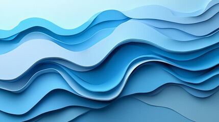 Fototapeta premium Abstract blue waves layered design
