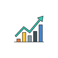 Growth Chart with Arrow Pointing Upwards