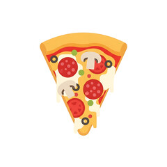 Pizza Slice with Pepperoni and Mushrooms