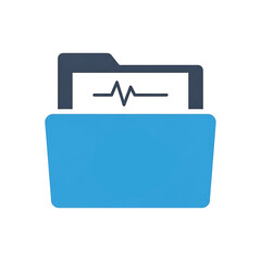 Medical File Icon with Pulse Trace