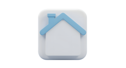 Modern Minimalist 3D House Icon for App Design
