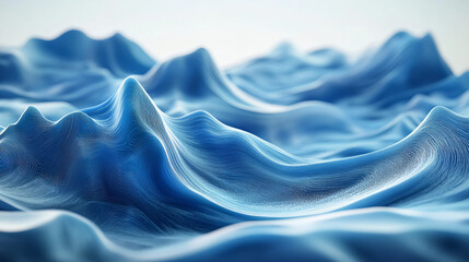 Fototapeta premium Abstract wavy blue landscape (1)
