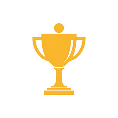 Golden Trophy Icon on White Background