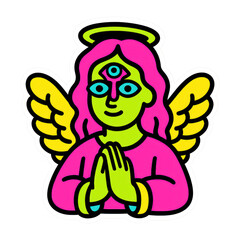PNG Colorful angelic figure illustration