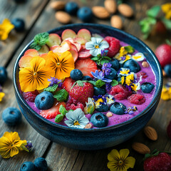 And Smoothie Edible Nuts Vibrant Fruits Fresh With Bowl