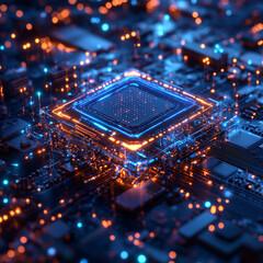 Obraz premium Computing With Transparent Quantum Levitating Concept