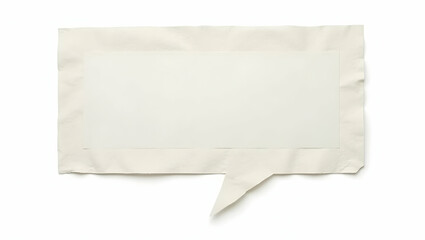Symbol A speech bubble crafted from masking tape, styled in a taped format, displayed in taped edge view on a white background (3)
