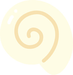 Simple and elegant illustration of spiral seashell, featuring soft pastel colors and smooth curves, evoking sense of calm and tranquility. design captures beauty of nature and marine life