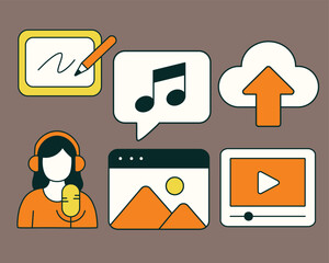 Content Creation Icon Illustration