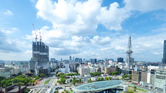 名古屋市・栄　ドローン撮影イメージ　2テイク