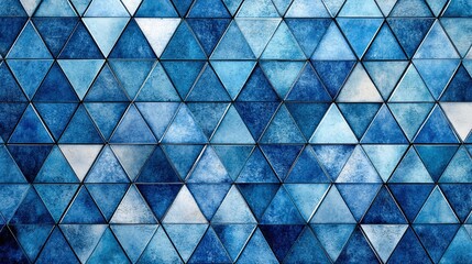 Colorful Blue and White Triangle Tile Background