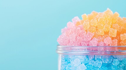 Colorful Gummy Candies in Glass Jar