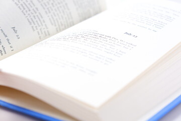 Open book on a white background
