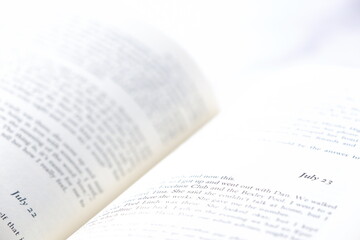 Open book on a white background
