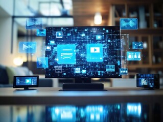 Fototapeta premium Smart TV with WiFi connection.