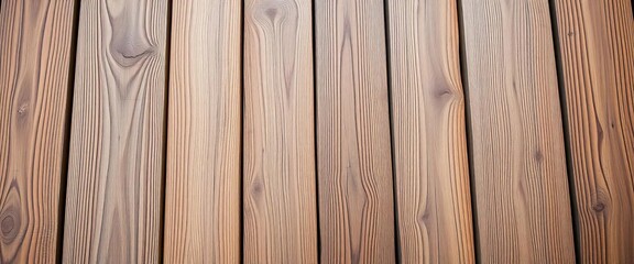 Fototapeta premium Rustic brown wood planks, vertical grain, natural texture, background, farmhouse