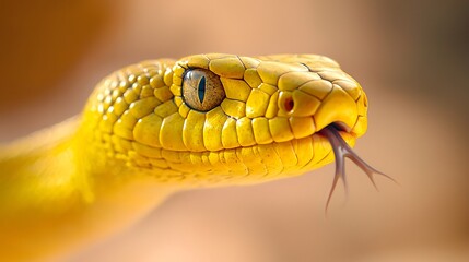 Yellow Snake Head Close Up