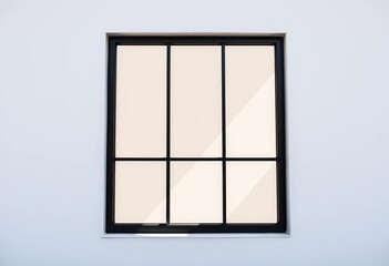 Sleek black window frame against a bright wall, texture, minimal